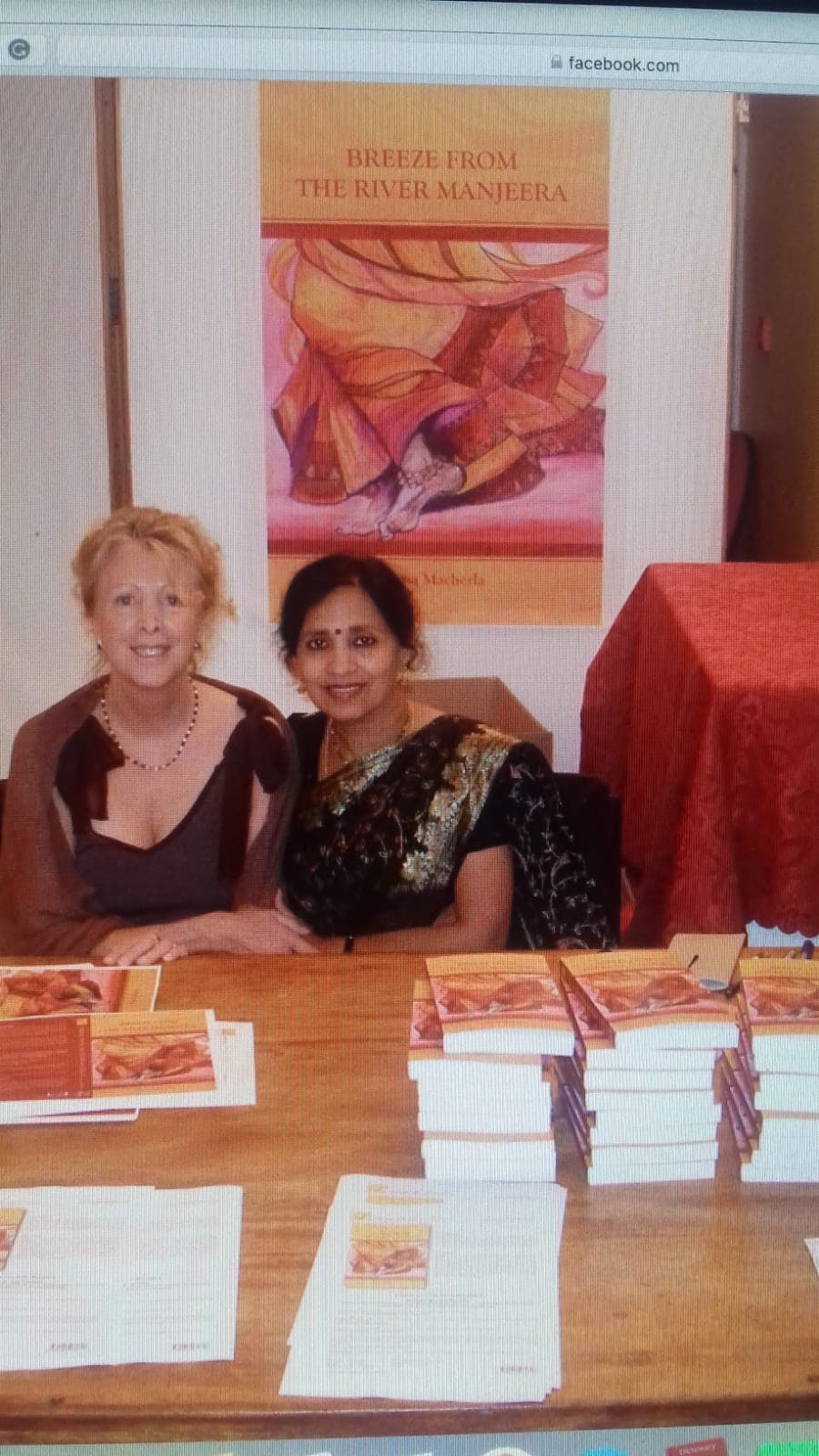 With my publisher, Lynn Michell, at the book launch of my first book, Breeze From The River Manjeera.